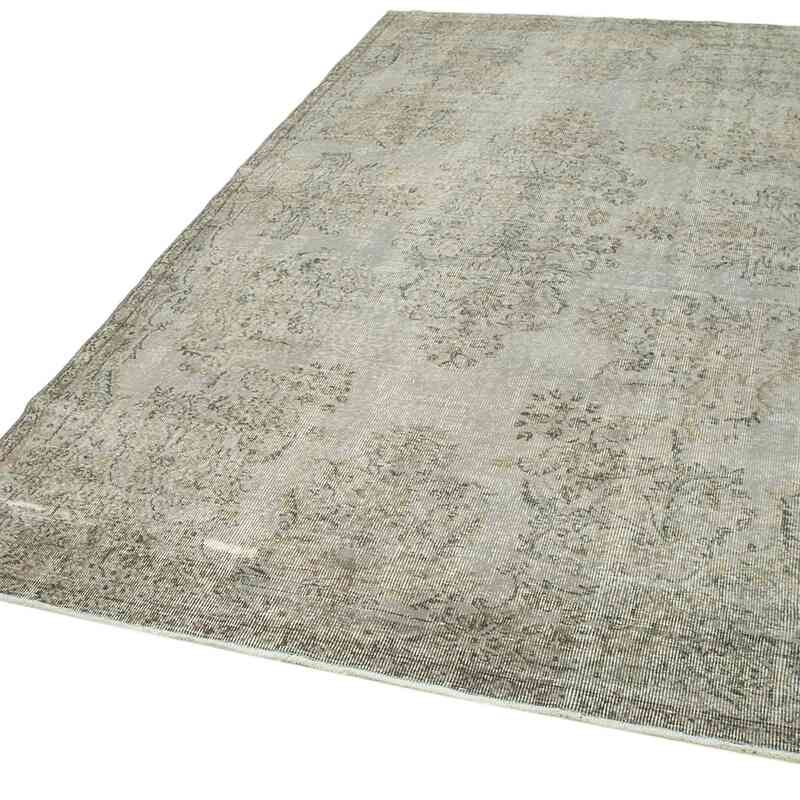 Grey Over-dyed Vintage Hand-Knotted Turkish Rug - 5' 5" x 9'  (65 in. x 108 in.) - K0056190