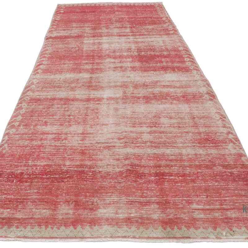 Red Vintage Turkish Hand-Knotted Rug - 4' 1" x 9' 10" (49 in. x 118 in.) - K0056191