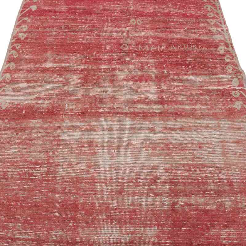 Red Vintage Turkish Hand-Knotted Rug - 4' 1" x 9' 10" (49 in. x 118 in.) - K0056191