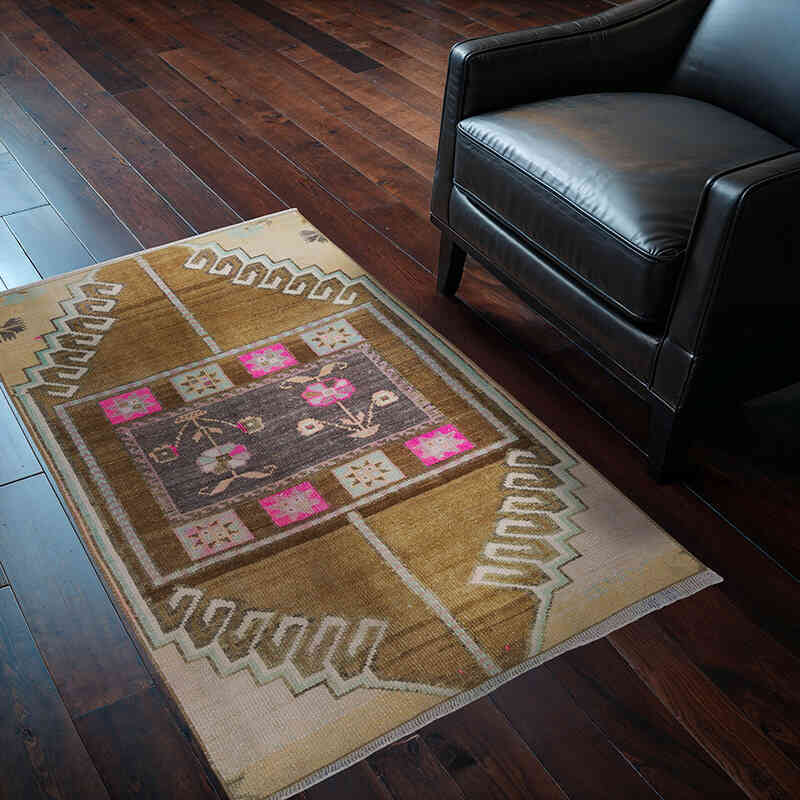 Vintage Turkish Hand-Knotted Rug - 2' 10" x 4' 3" (34" x 51") - K0056193