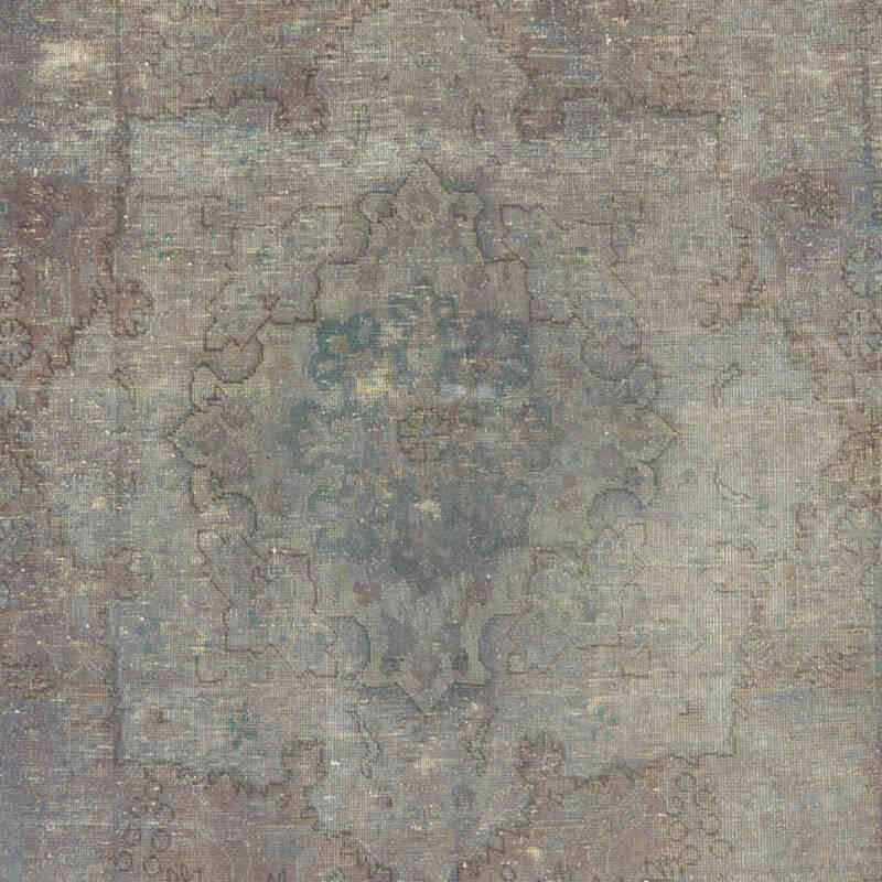 Gris Alfombra Turca Vintage Sobre-teñida - 175 cm x 298 cm - K0056217