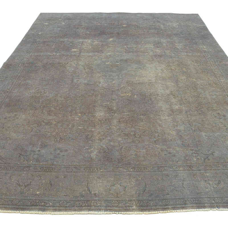 Gris Alfombra Turca Vintage Sobre-teñida - 175 cm x 298 cm - K0056217