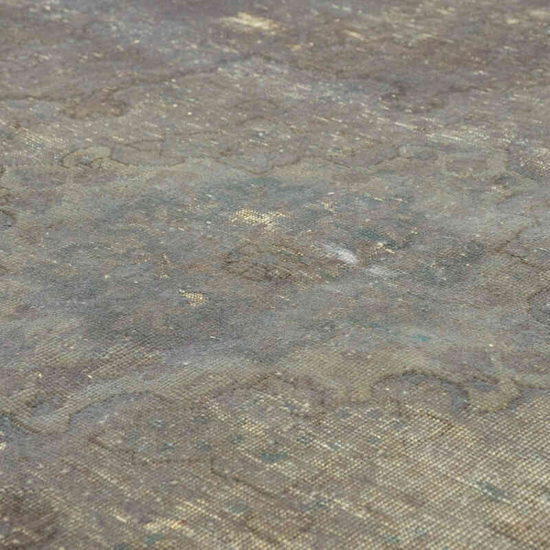Gris Alfombra Turca Vintage Sobre-teñida - 175 cm x 298 cm - K0056217