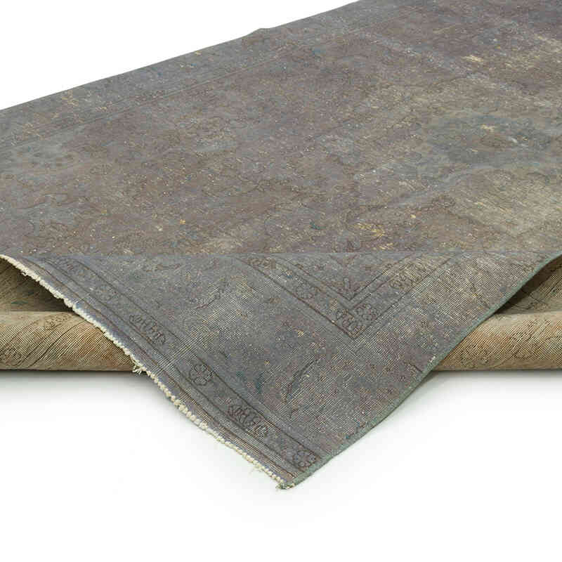 Gris Alfombra Turca Vintage Sobre-teñida - 175 cm x 298 cm - K0056217