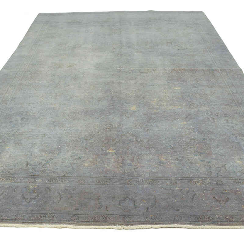 Gris Alfombra Turca Vintage Sobre-teñida - 175 cm x 298 cm - K0056217