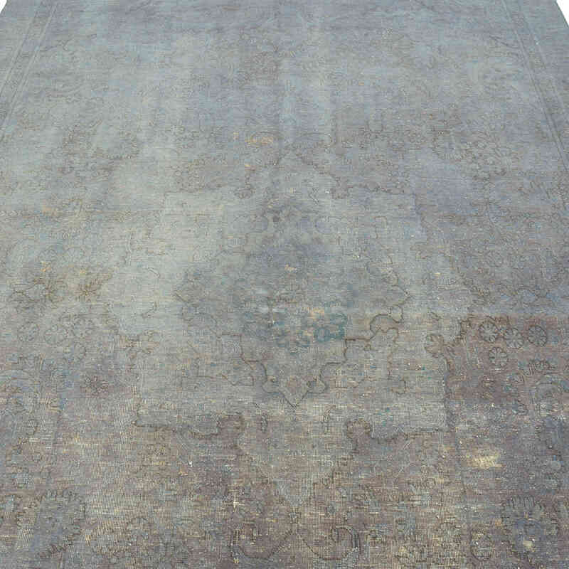 Gris Alfombra Turca Vintage Sobre-teñida - 175 cm x 298 cm - K0056217