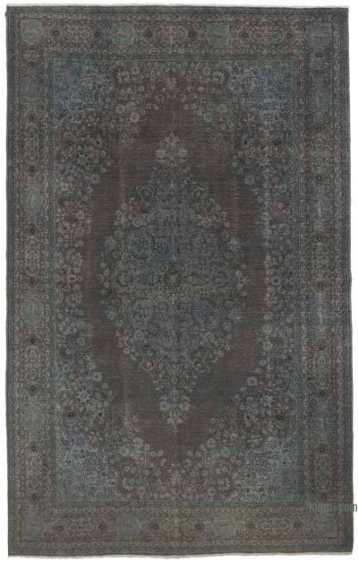 Gri Boyalı El Dokuma Vintage Halı - 206 cm x 327 cm