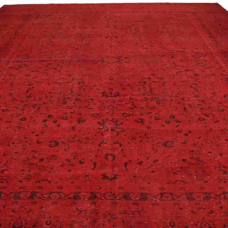 Rojo Alfombra Turca Vintage Sobre-teñida - 300 cm x 400 cm - K0056343