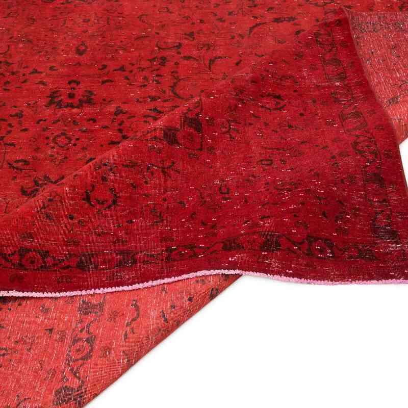 Kırmızı Boyalı El Dokuma Vintage Halı - 295 cm x 395 cm - K0056343