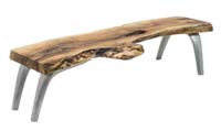 Live Edge Walnut Coffee Table with Cast Aluminium Legs