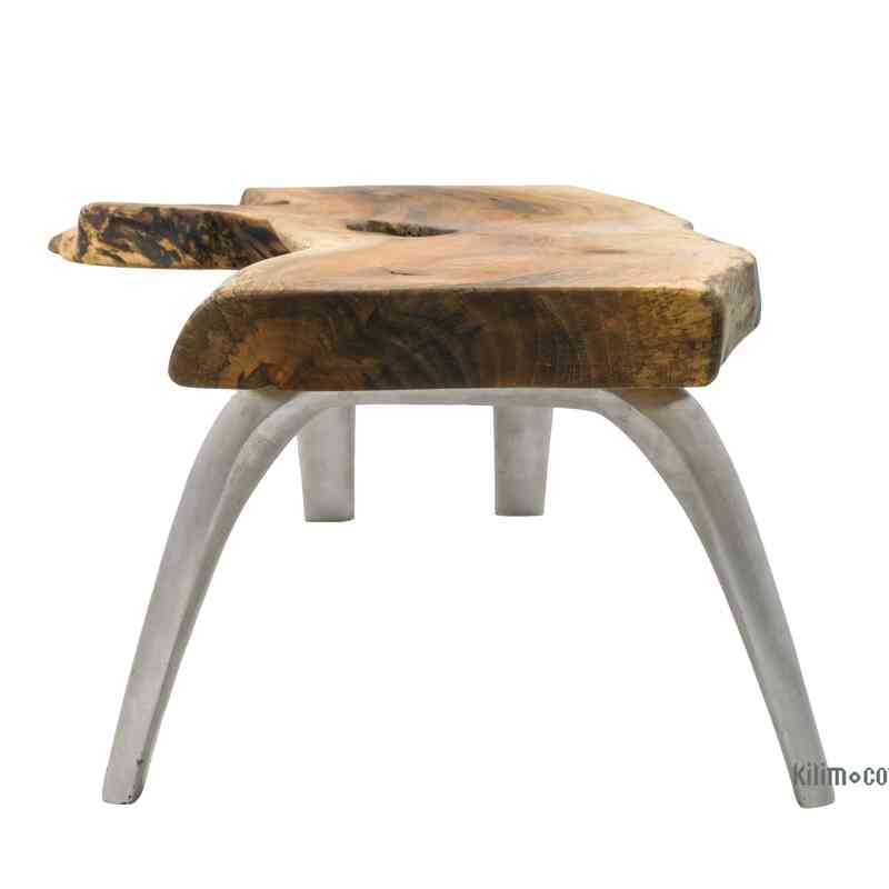 Live Edge Walnut Coffee Table with Cast Aluminium Legs - K0056394