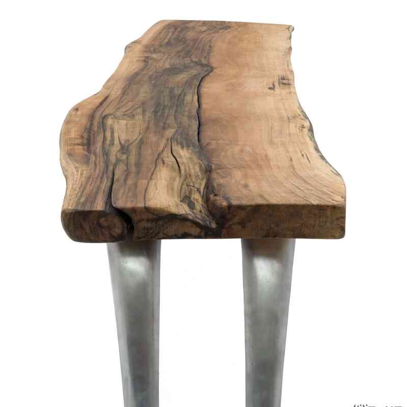 Live Edge Walnut Coffee Table with Cast Aluminum Legs - K0056395