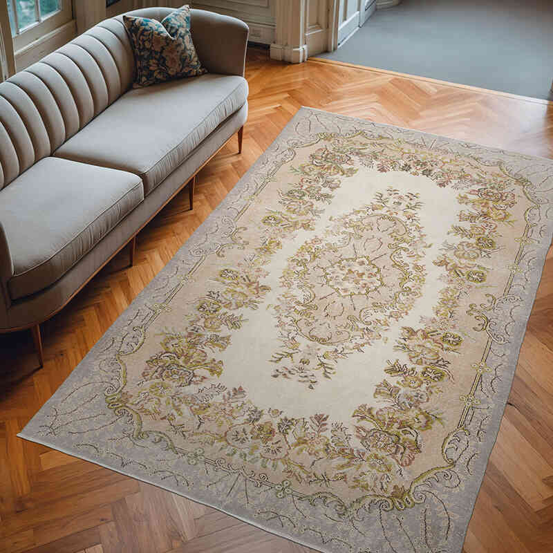 Alfombra Vintage Turca Anudada a Mano - 186 cm x 293 cm - K0056419