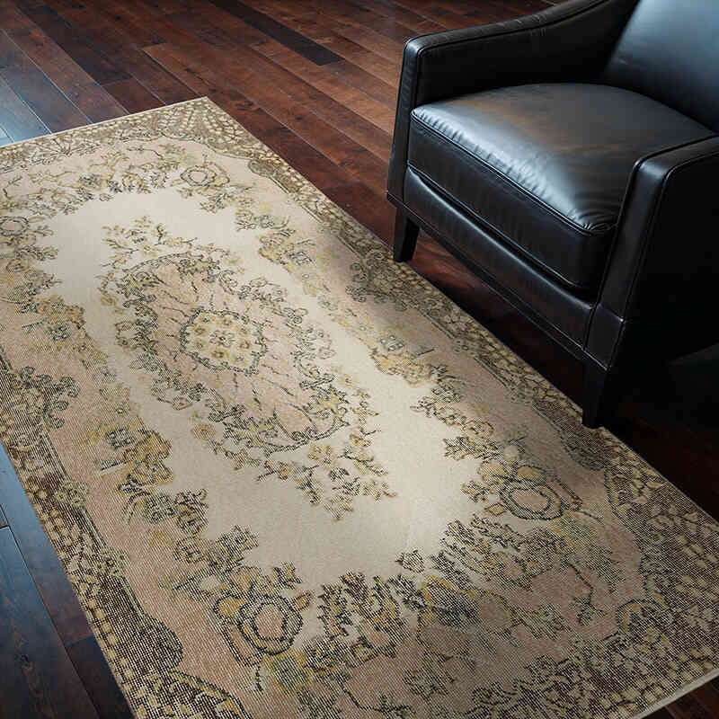 Alfombra Vintage Turca Anudada a Mano - 112 cm x 210 cm - K0056469