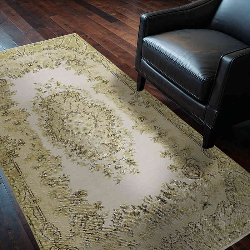 Alfombra Vintage Turca Anudada a Mano - 120 cm x 214 cm - K0056477