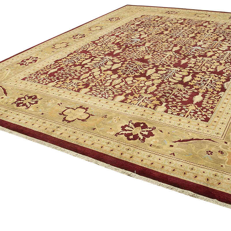 New Hand-Knotted Wool Oushak Rug - 11' 11" x 15' 5" (143" x 185") - K0056521
