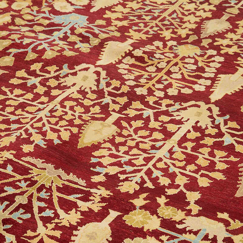 New Hand-Knotted Wool Oushak Rug - 11' 11" x 15' 5" (143" x 185") - K0056521