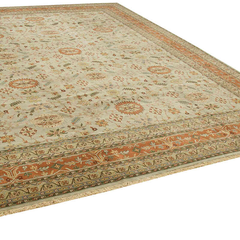 New Hand-Knotted Wool Oushak Rug - 11' 11" x 14' 9" (143" x 177") - K0056523