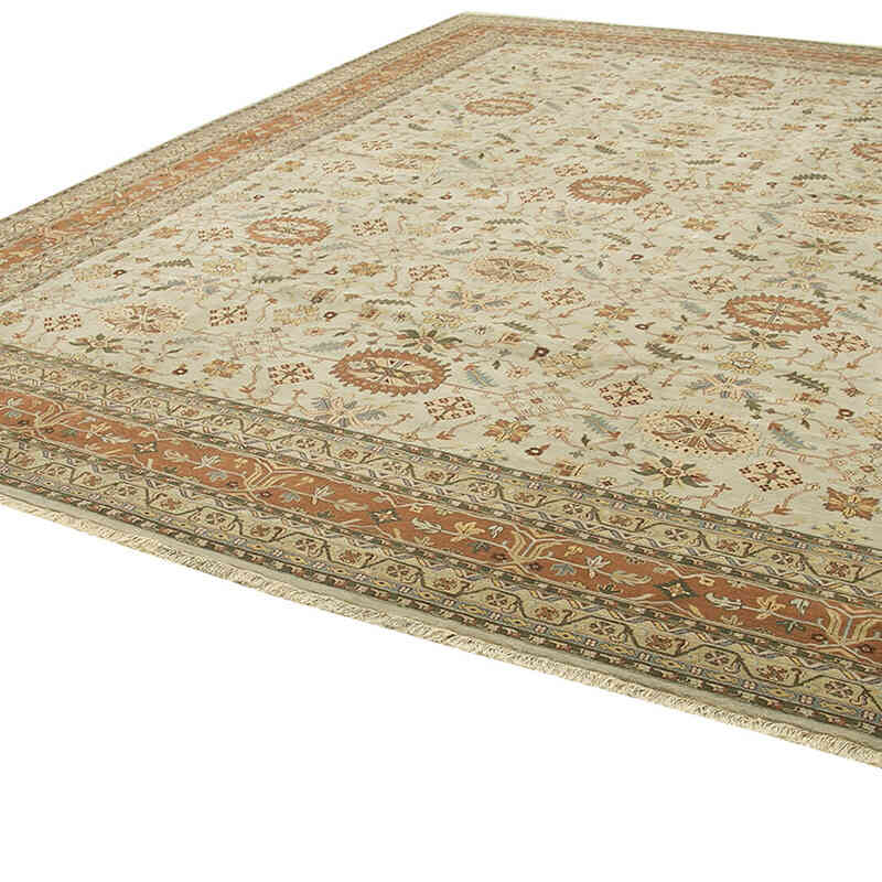 New Hand-Knotted Wool Oushak Rug - 11' 11" x 14' 9" (143" x 177") - K0056523