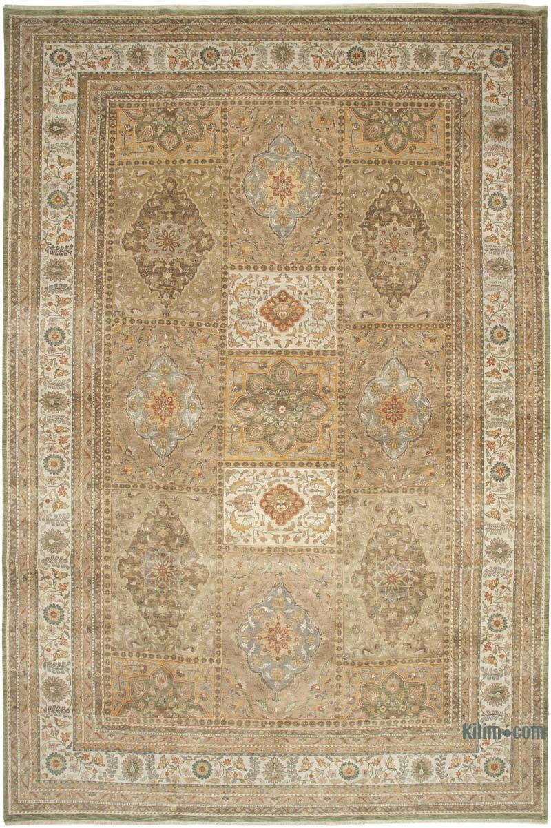 Yeşil Yeni El Dokuma Uşak Halısı - 366 cm x 554 cm - K0056540