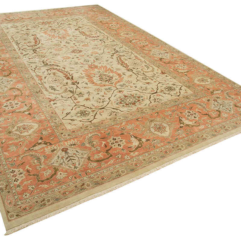 New Hand-Knotted Wool Oushak Rug - 11' 10" x 18'  (142" x 216") - K0056560
