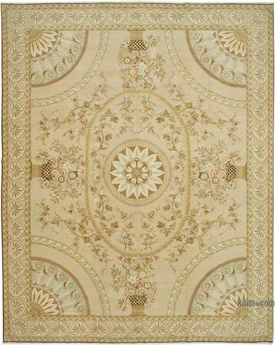New Hand-Knotted Wool Oushak Rug - 11' 11" x 15' 3" (143 in. x 183 in.)