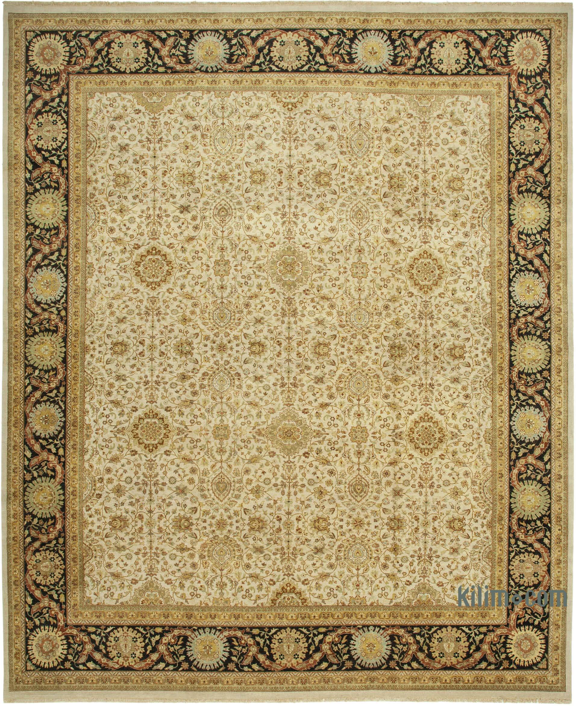 Beige New Hand Knotted Wool Oushak Rug, Rug 12 X 14