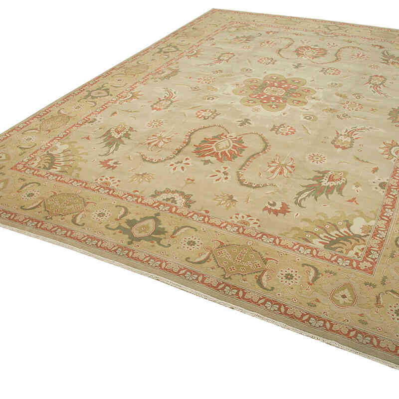 New Hand-Knotted Wool Oushak Rug - 11' 9" x 16' 3" (141" x 195") - K0056608