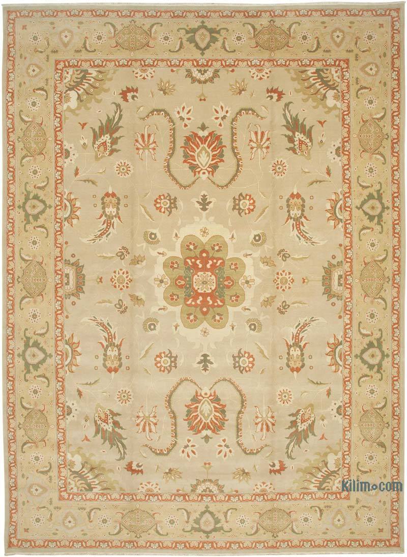 New Hand-Knotted Wool Oushak Rug - 11' 9" x 16' 3" (141" x 195") - K0056608