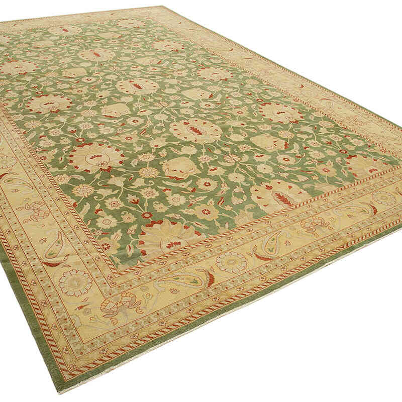 New Hand-Knotted Wool Oushak Rug - 12' 2" x 17' 10" (146" x 214") - K0056643