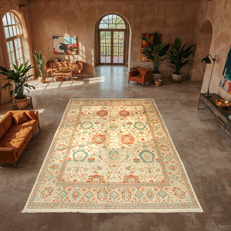 New Hand-Knotted Wool Oushak Rug - 11' 5" x 17' 4" (137" x 208") - K0056658