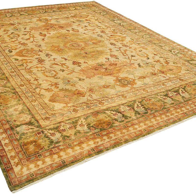 New Hand-Knotted Wool Oushak Rug - 12' 2" x 14' 10" (146" x 178") - K0056662