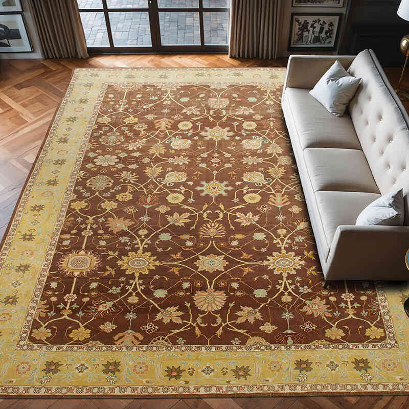 New Hand-Knotted Wool Oushak Rug - 10' 9" x 13' 7" (129" x 163") - K0056680