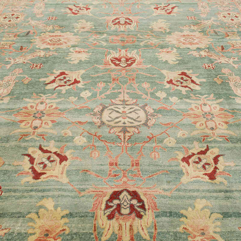New Hand-Knotted Wool Oushak Rug - 10' 1" x 13' 7" (121" x 163") - K0056682