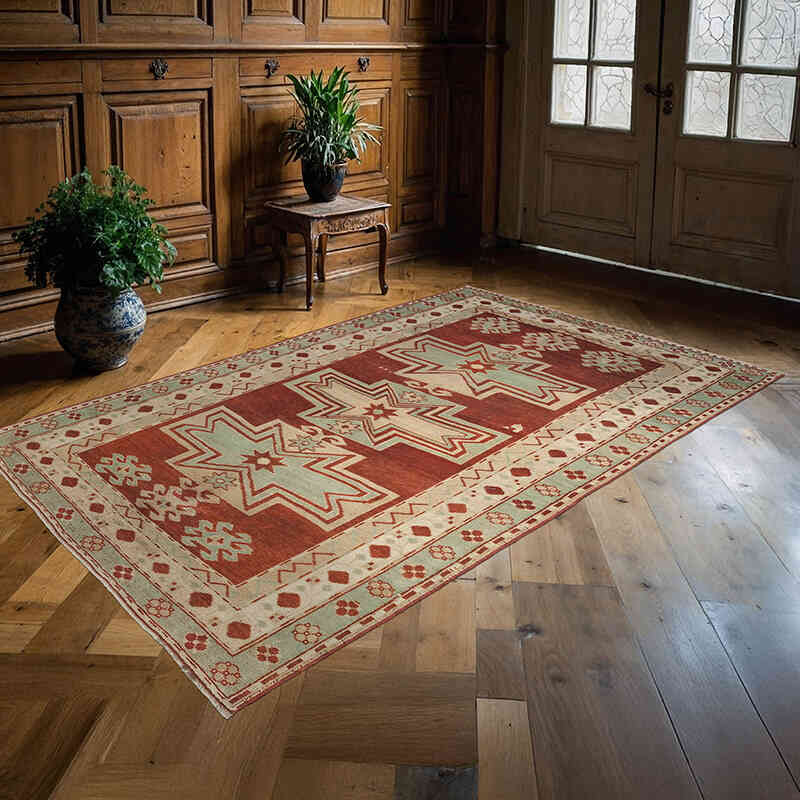 Alfombra Kazak de Fahrola Caucásica Vintage  - 157 cm x 245 cm - K0056734