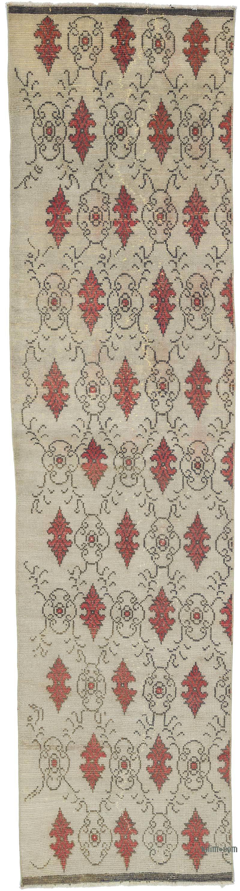 Vintage Turkish Hand-Knotted Runner - 2' 9" x 10' 6" (33" x 126") - K0056736