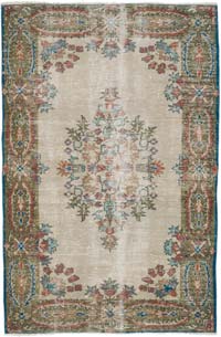 Alfombra Vintage Turca Anudada a Mano - 132 cm x 200 cm