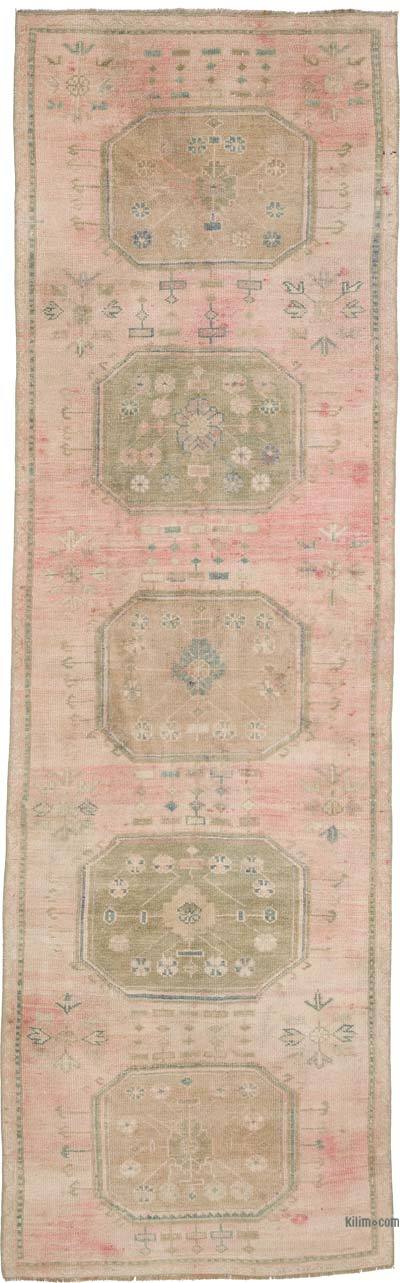 Vintage Turkish Hand-Knotted Runner - 3'  x 9' 8" (36 in. x 116 in.)