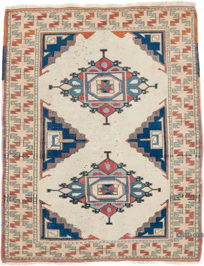 Vintage Turkish Hand-Knotted Rug - 3' 7" x 4' 6" (43 in. x 54 in.)
