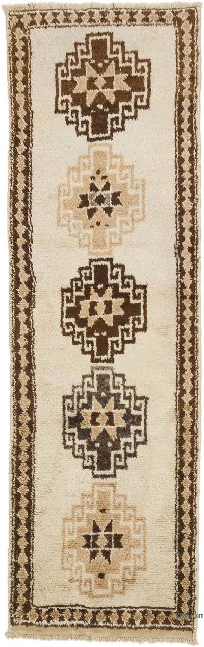 老式土耳其格子地毯- 3' 3