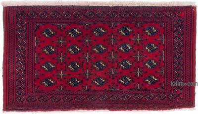 Kırmızı Afgan El Dokuma Halı - 99 cm x 54 cm
