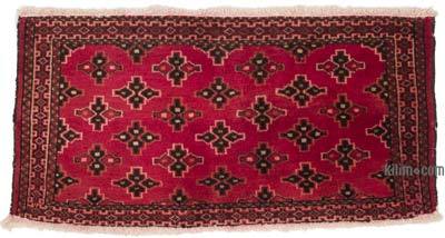 Kırmızı Afgan El Dokuma Halı - 100 cm x 47 cm