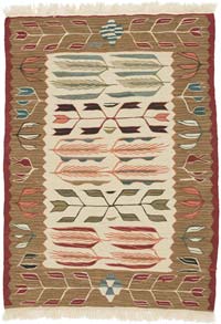 New Handwoven Turkish Kilim Rug - 2' 11" x 4' 2" (35" x 50")