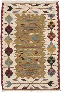 New Handwoven Turkish Kilim Rug - 3' 3" x 4' 10" (39" x 58")