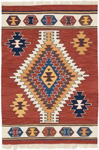 New Handwoven Turkish Kilim Rug - 3' 2" x 4' 6" (38" x 54")
