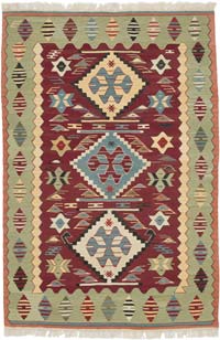 New Handwoven Turkish Kilim Rug - 3' 5" x 5'  (41" x 60")
