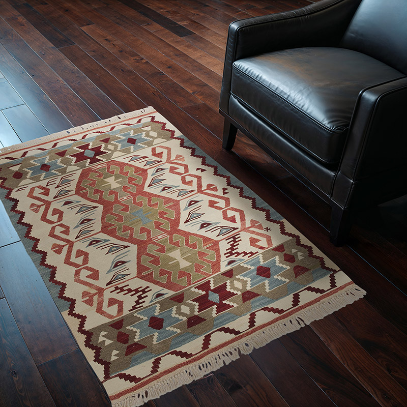 New Handwoven Turkish Kilim Rug - 3' 1" x 4' 4" (37" x 52") - K0056907