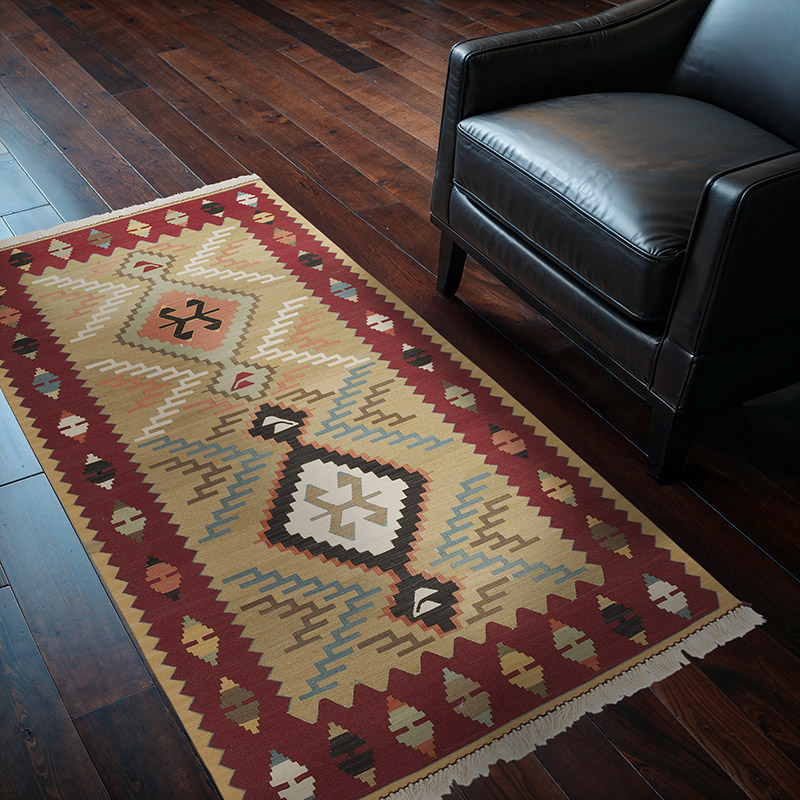 New Handwoven Turkish Kilim Rug - 3' 3" x 5' 3" (39" x 63") - K0056909