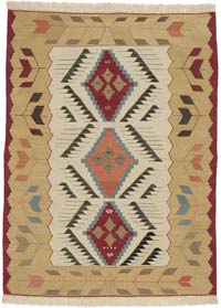 New Handwoven Turkish Kilim Rug - 3' 5" x 4' 7" (41" x 55")