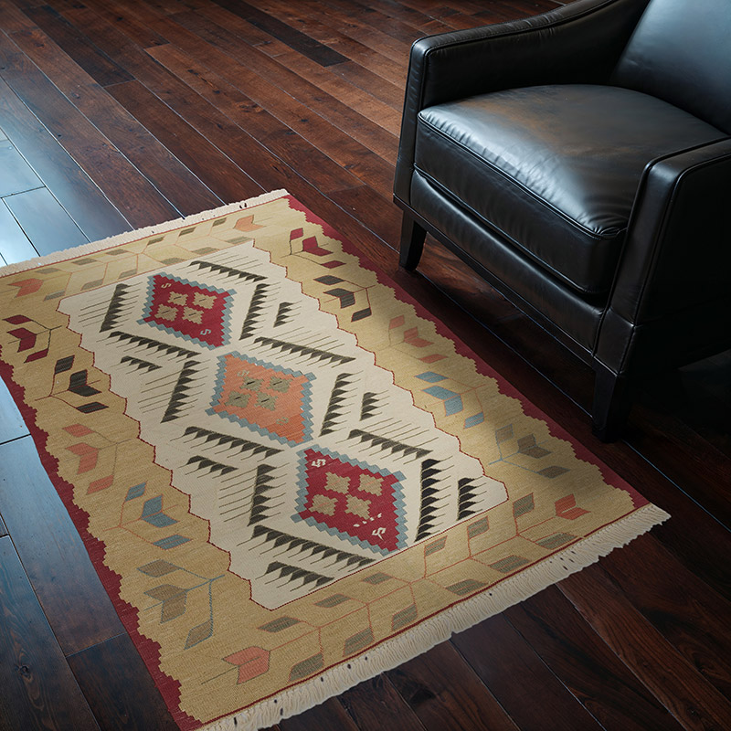 New Handwoven Turkish Kilim Rug - 3' 5" x 4' 7" (41" x 55") - K0056911